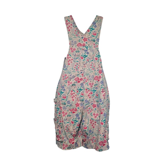 Duluth Trading Heirloom Gardening Floral Garden Print Short Overalls Shorts S - Picture 6 of 10